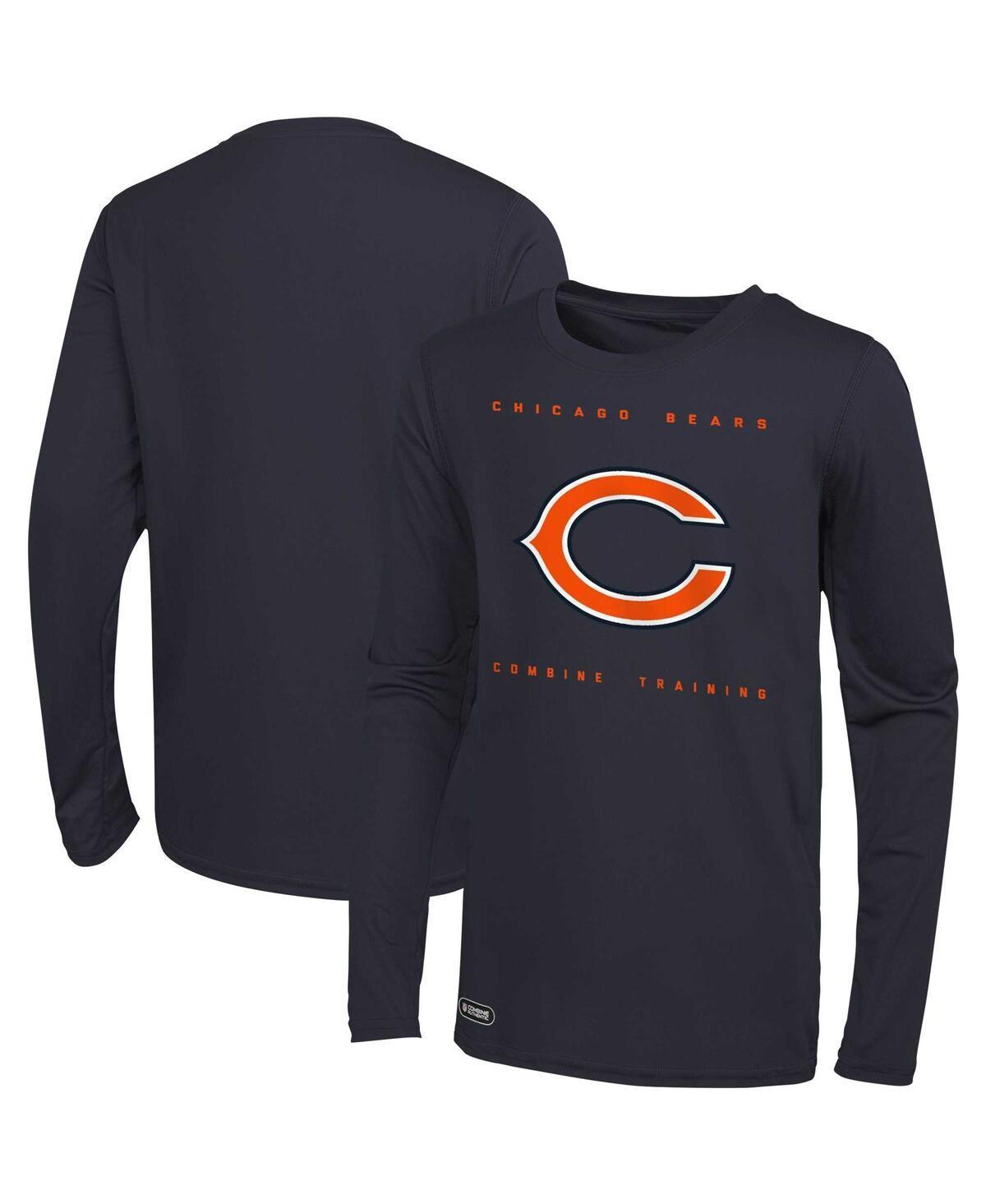 Mens Navy Chicago Bears Side Drill Long Sleeve T-shirt Product Image