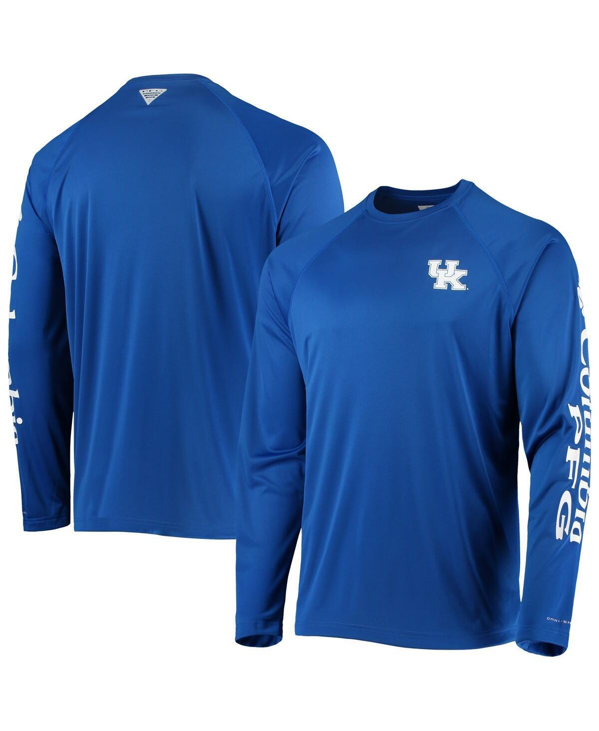 Mens Columbia Royal Kentucky Wildcats PFG Terminal Tackle Raglan Omni-Shade Long Sleeve T-Shirt Product Image