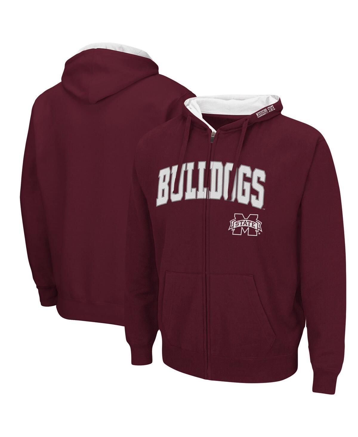 Mens Colosseum Maroon Mississippi State Bulldogs Arch & Logo 3.0 Pullover Hoodie Product Image