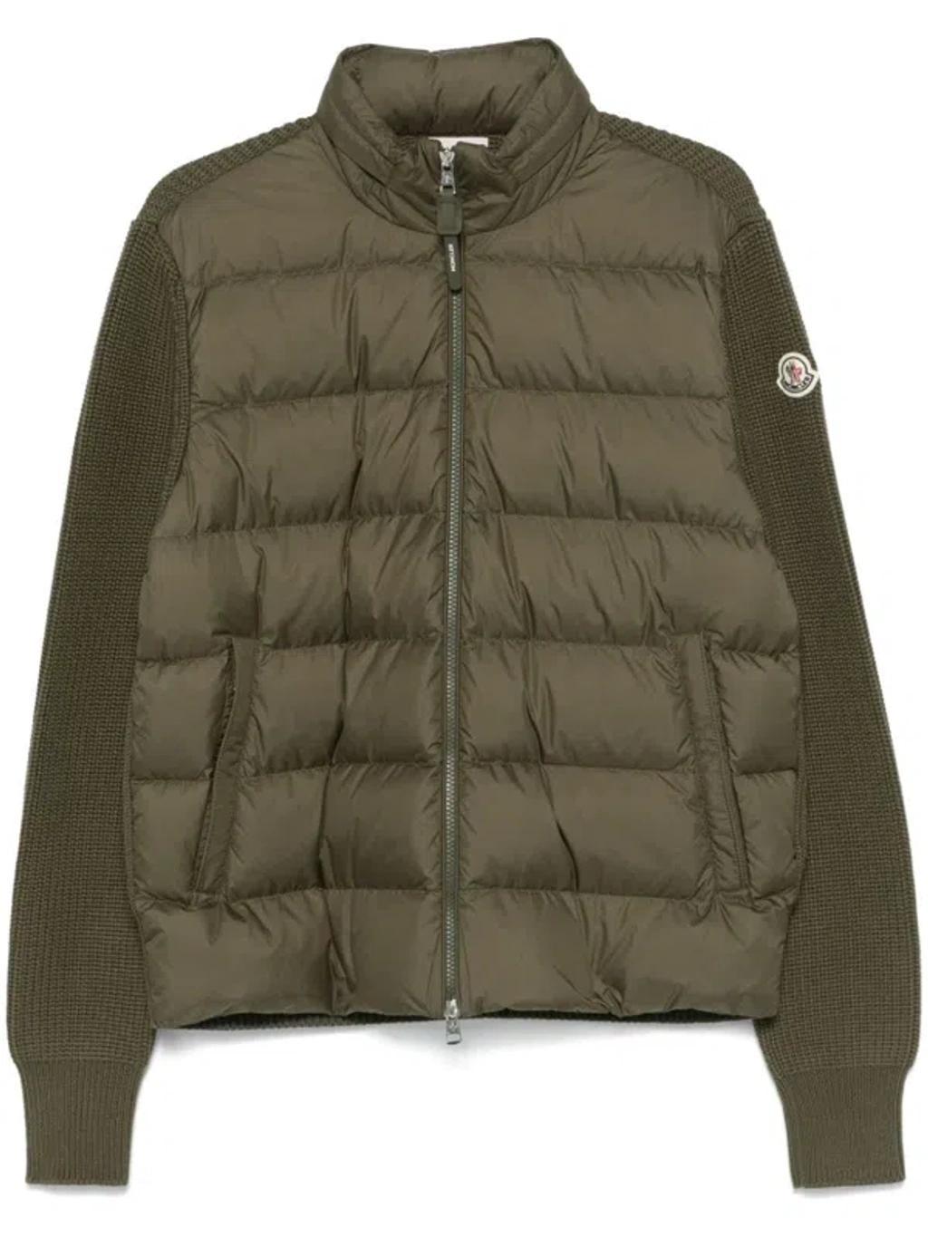 Padded Zip-up Jacket In Green Product Image