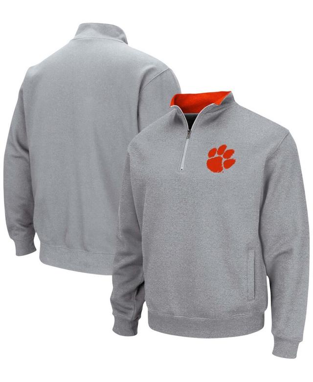 Mens Colosseum Heathered Gray Clemson Tigers Tortugas Team Logo Quarter-Zip Jacket Product Image