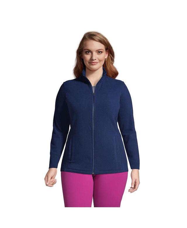 Plus Size Lands End Full Zip Fleece Jacket, Womens Deep Blue Product Image