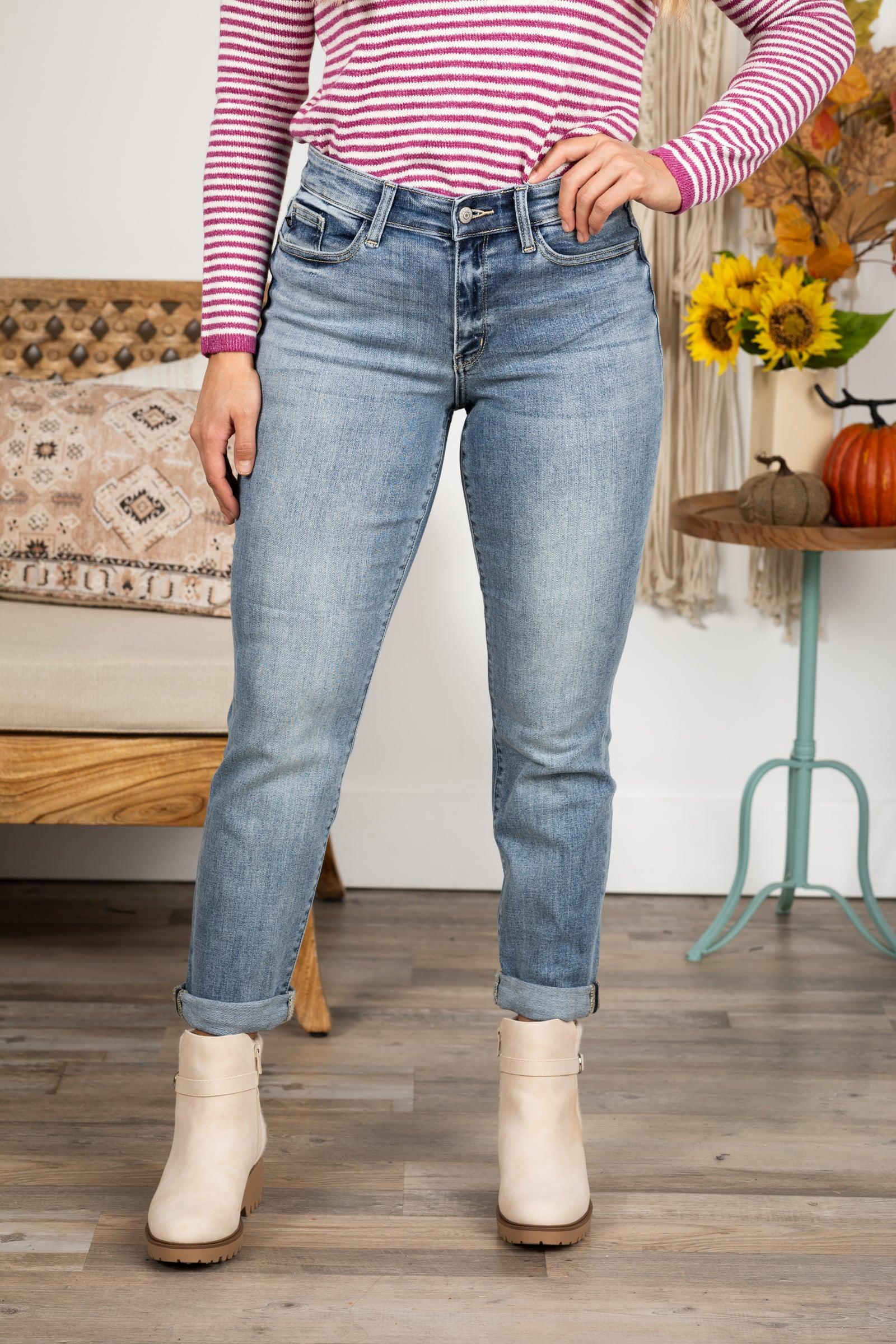 Judy Blue Core Midrise Bleach Boyfriend Jean Product Image