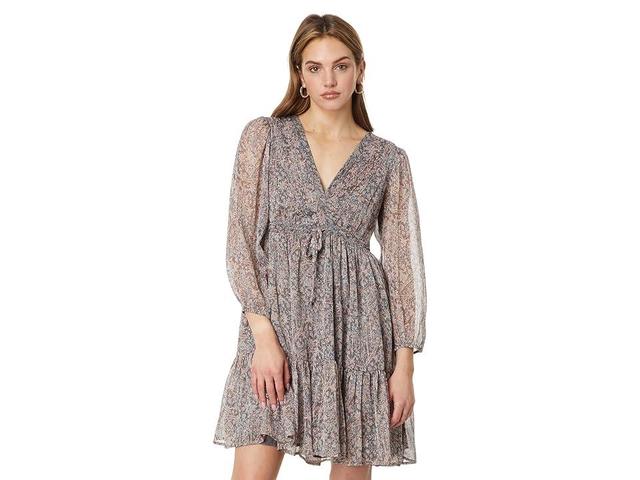 Lucky Brand Printed Chiffon Mini Dress (Misty Rose Paisley) Women's Dress Product Image