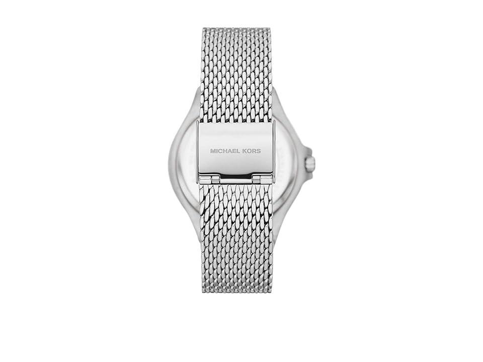 Michael Kors Womens Lennox Three-Hand Silver-Tone Stainless Steel Bracelet Mesh Watch, 37mm Product Image