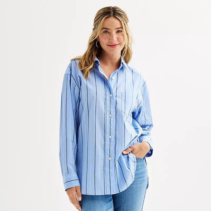 Womens Sonoma Goods For Life Oversized Boyfriend Shirt Product Image