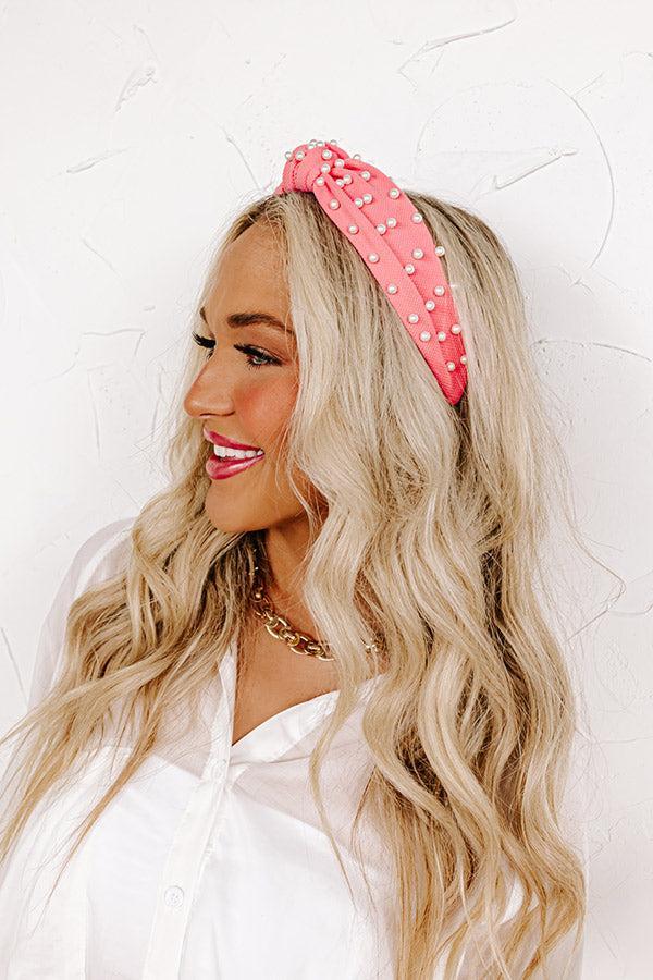 Shore About It Embellished Headband In Pink Product Image