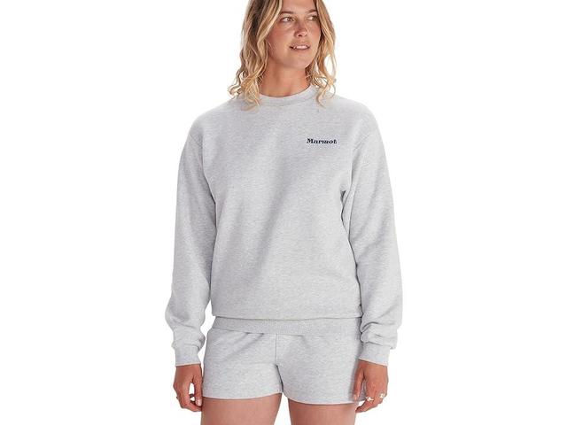 Marmot Mountain Works Circle Heavyweight Crew Sweatshirt (Light Grey Heather) Women's Clothing Product Image