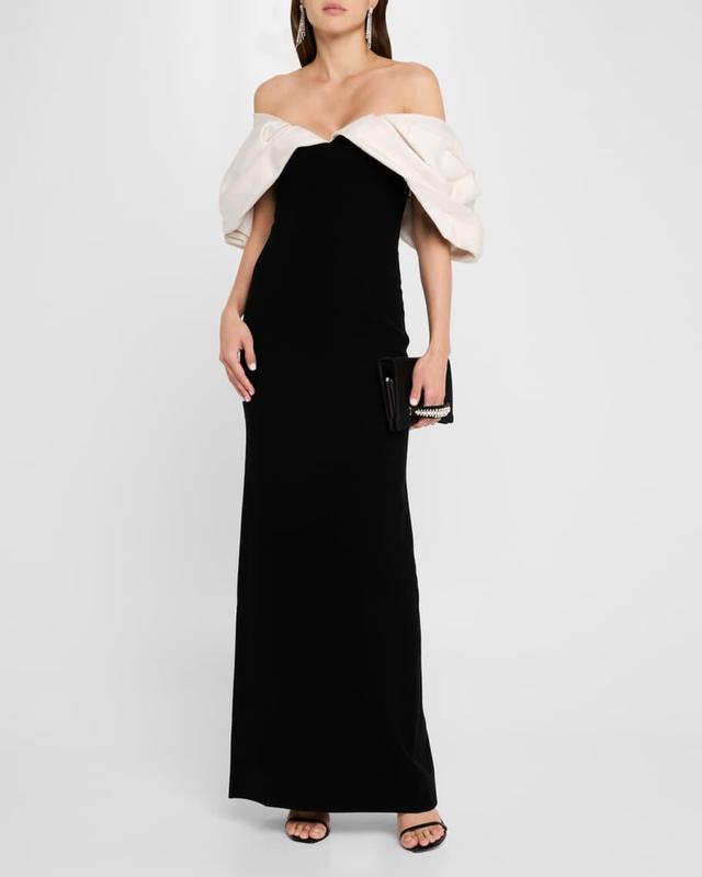 Cloud Drape Off-The-Shoulder Velvet Gown Product Image