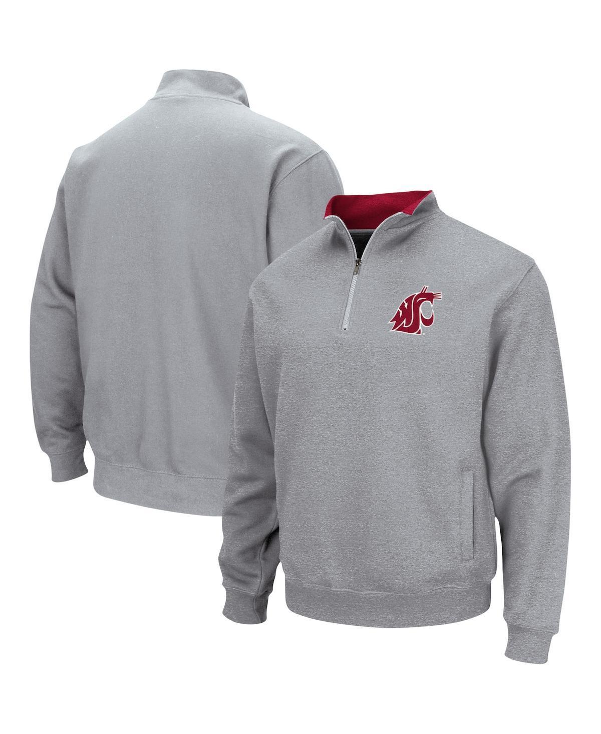 Mens Colosseum Heathered Gray Stanford Cardinal Tortugas Team Logo Quarter-Zip Jacket Product Image