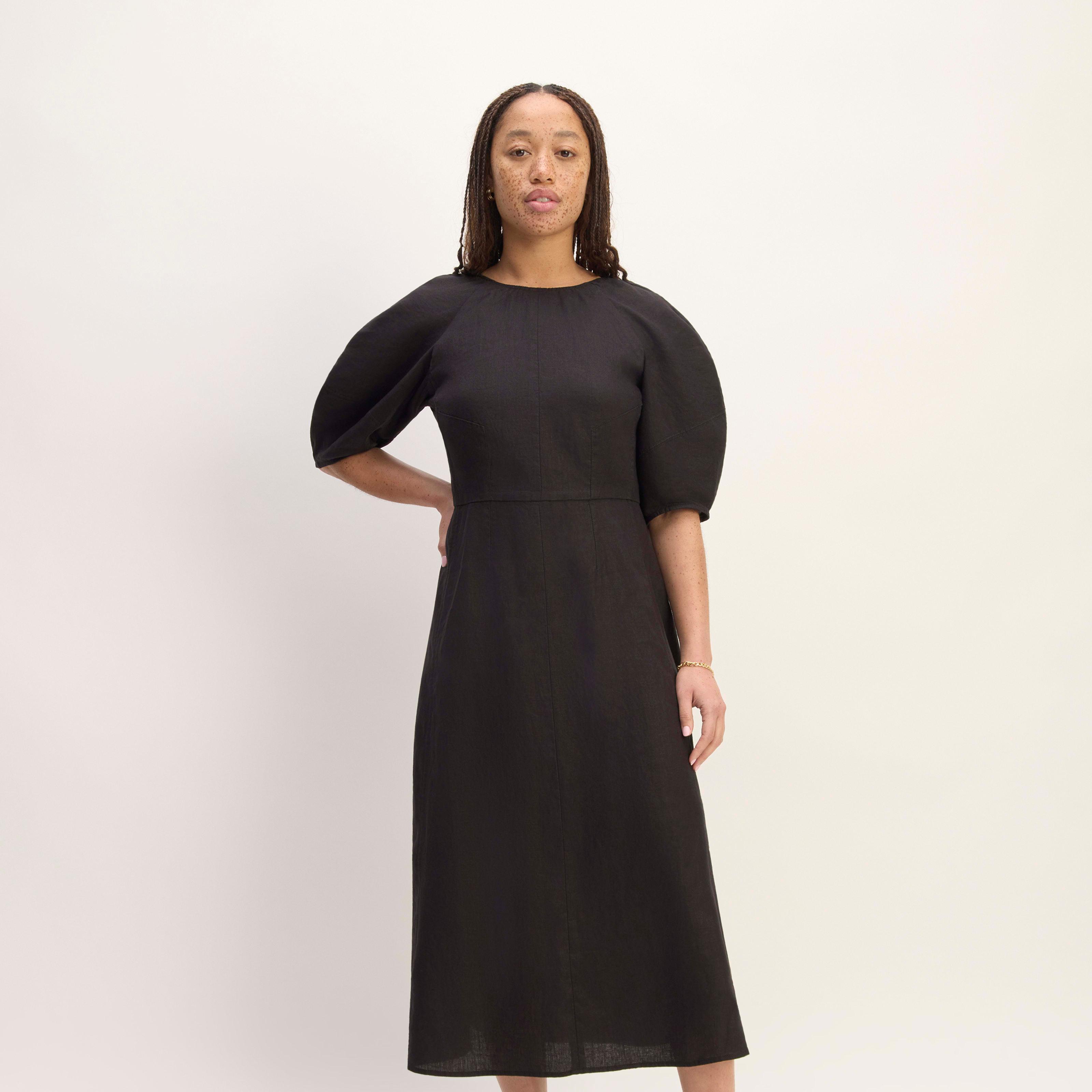 Womens Linen Short-Sleeve Scoop Midi Dress by Everlane Product Image