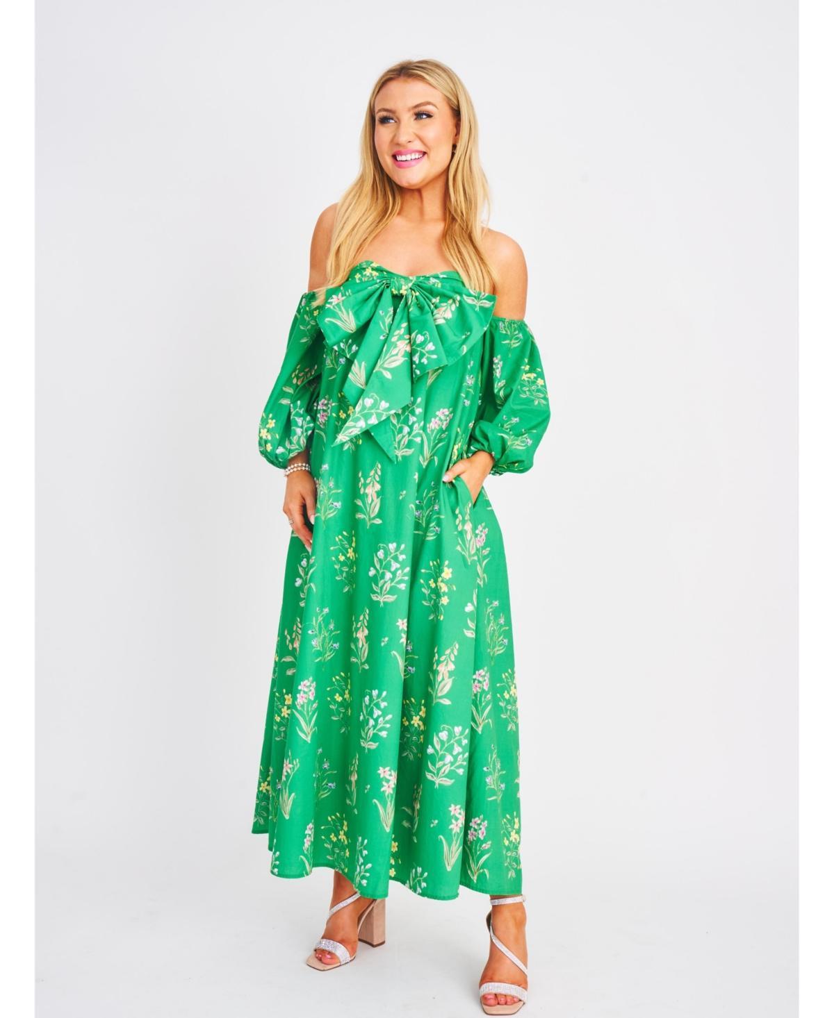 Floraison Womens Floral Off the Shoulder Maxi Blair Dress Product Image