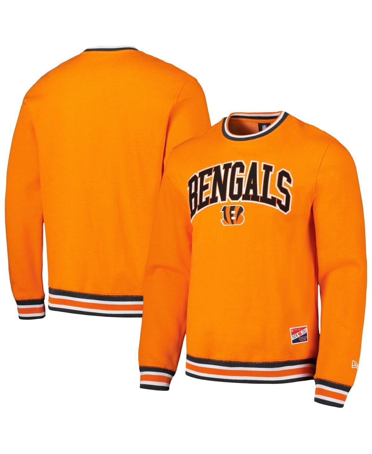 New Era Mens Orange Cincinnati Bengals Pullover Sweatshirt Product Image