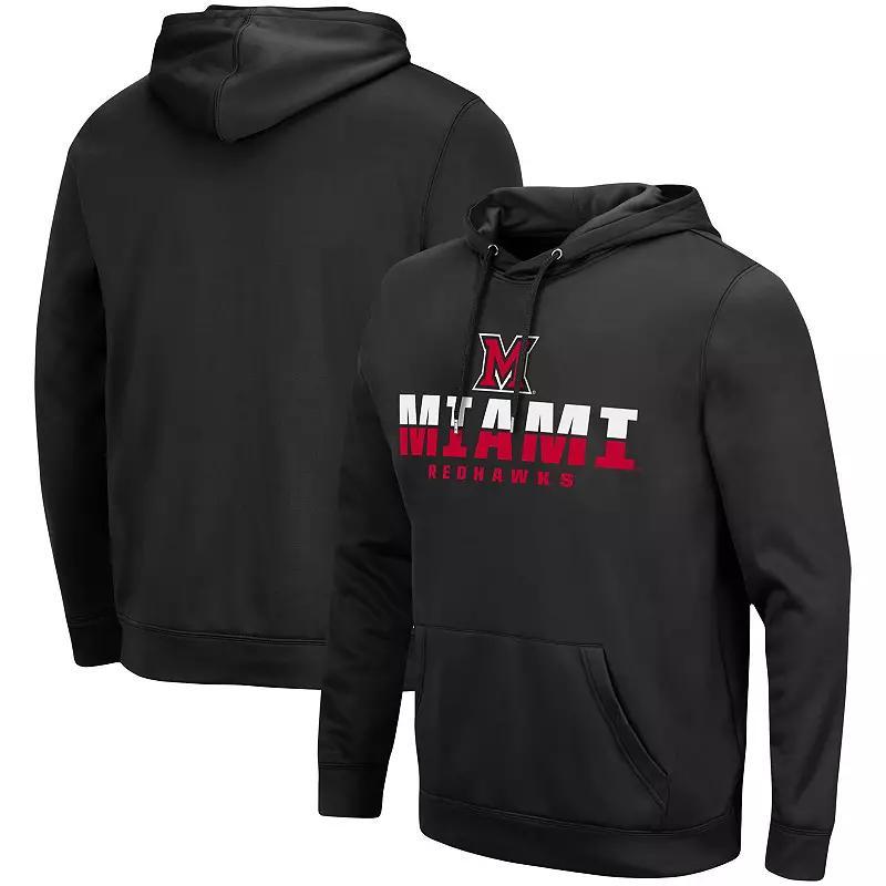 Mens Colosseum Black Miami University RedHawks Lantern Pullover Hoodie Product Image