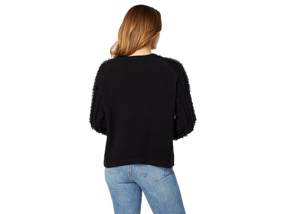 1.STATE Crew Neck Fringe Sleeve Sweater (Rich ) Women's Sweater Product Image