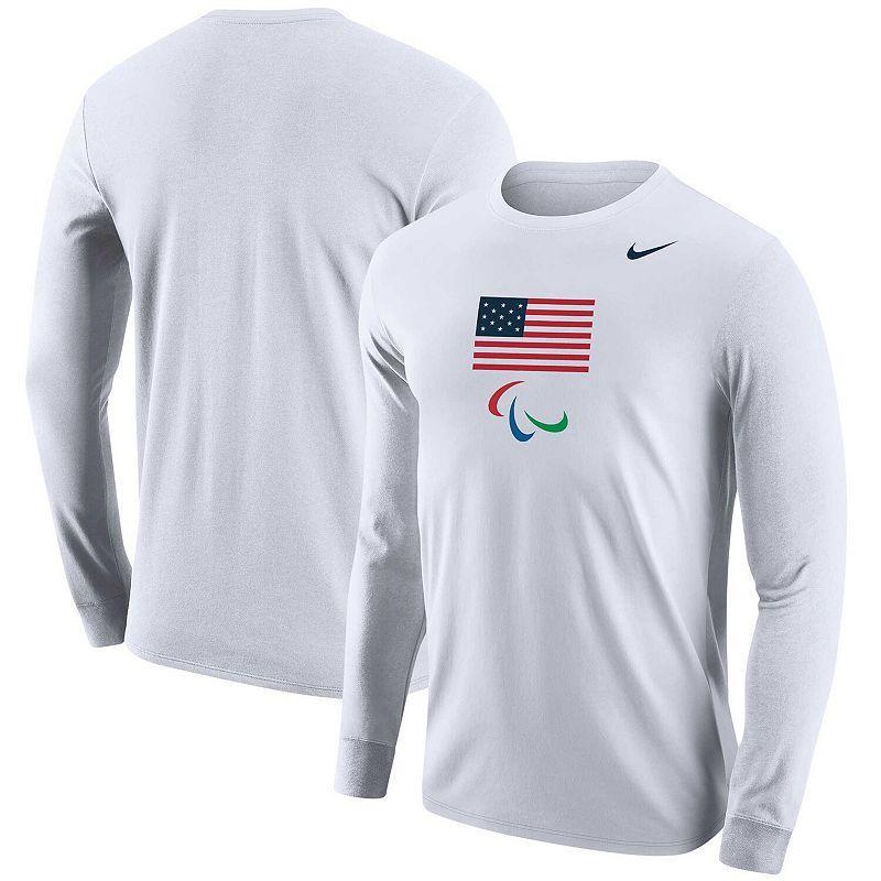 Mens Nike White Team USA Paralympic Core Long Sleeve T-Shirt Product Image