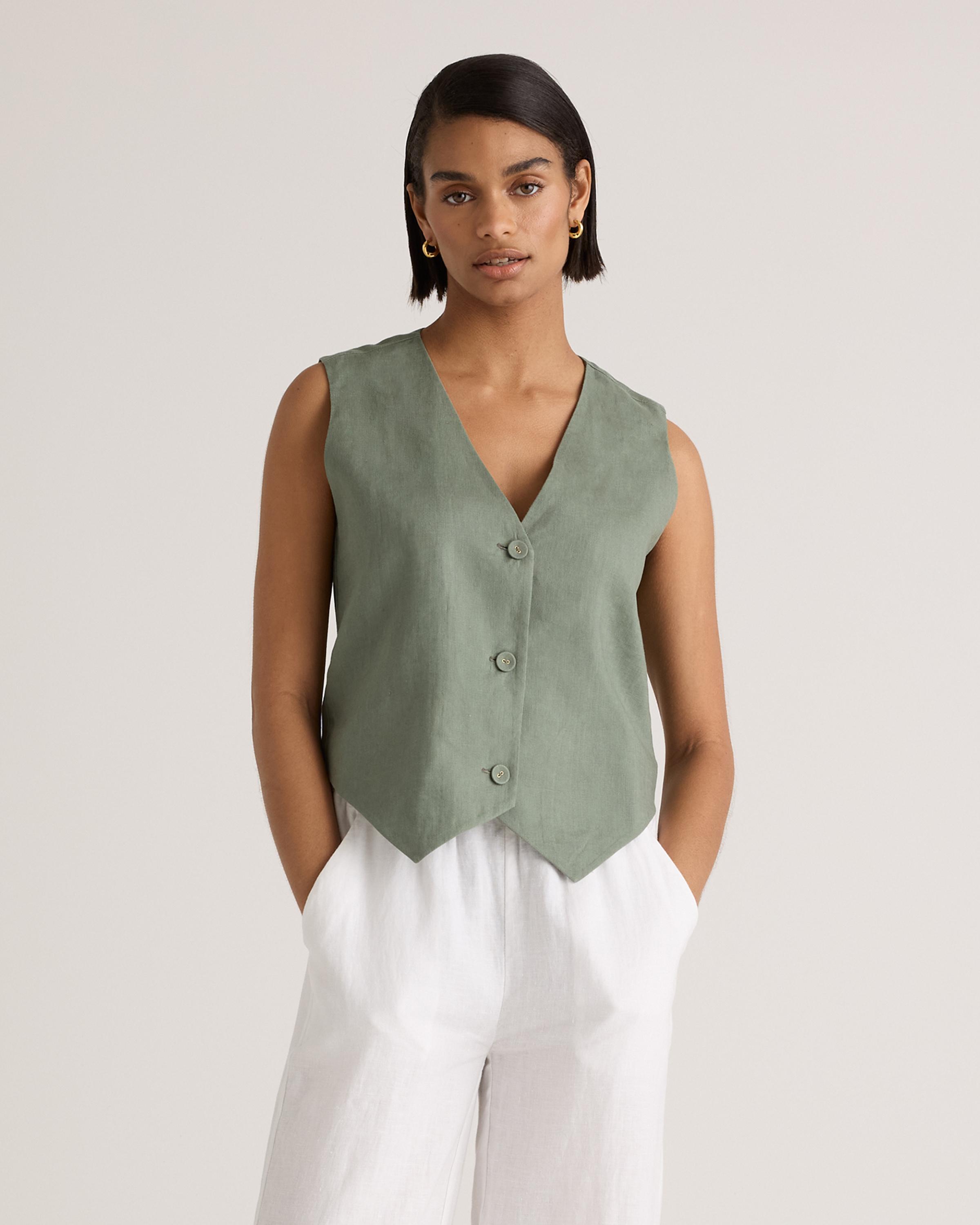 100% European Linen Vest Product Image