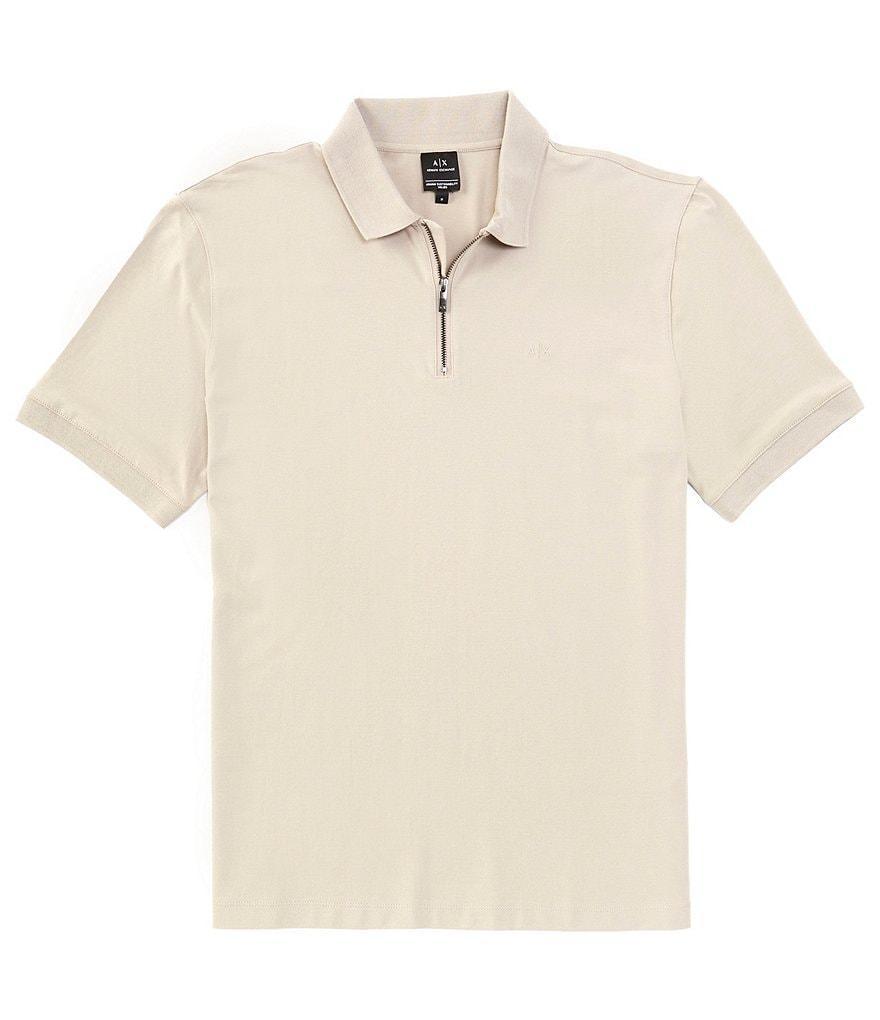 Armani Exchange Stretch Quarter-Zip Short Sleeve Polo Shirt Product Image