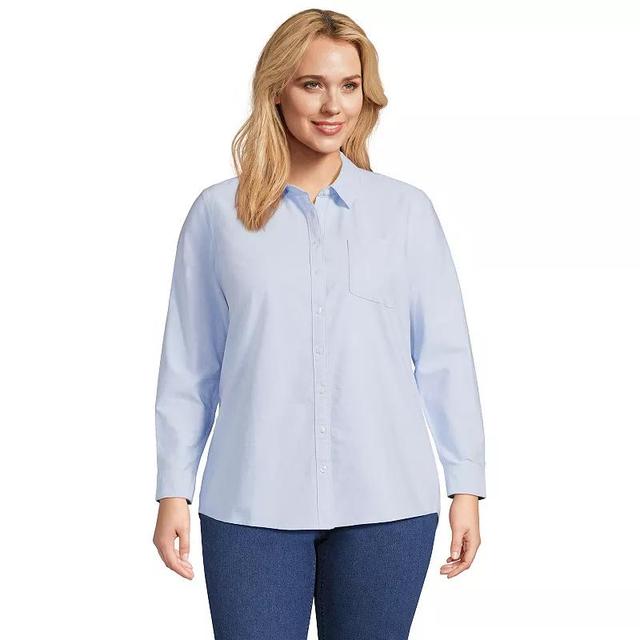 Womens Lands End Long Sleeve Classic Oxford Dress Shirt Product Image