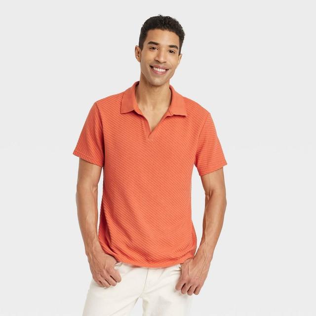 Mens Regular Fit Short Sleeve Johnny Collared Polo Shirt - Goodfellow & Co Rust M Product Image