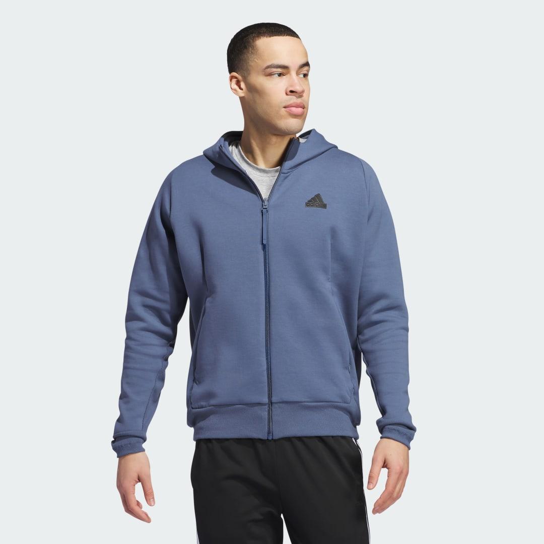 adidas Mens adidas Z.N.E. Fleece Hoodie - Mens Black/Black Product Image