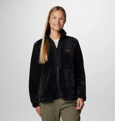 Womens Columbia Fire Side III Full Zip Jacket Dark Grey Product Image