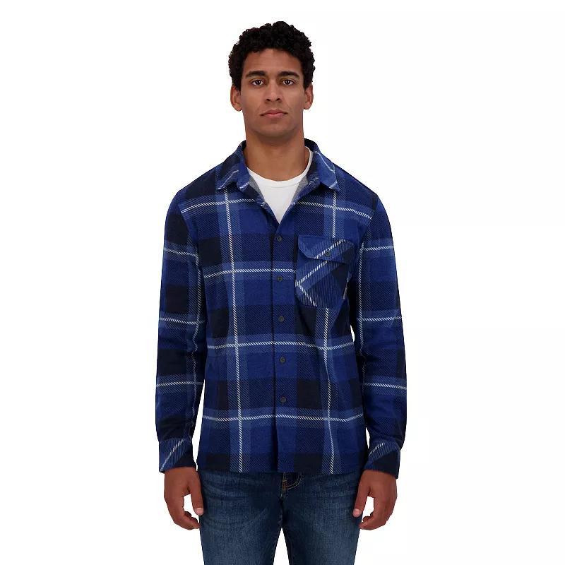 Mens ZeroXposur Knit Flannel Button-Down Shirt Blue Plaid Product Image