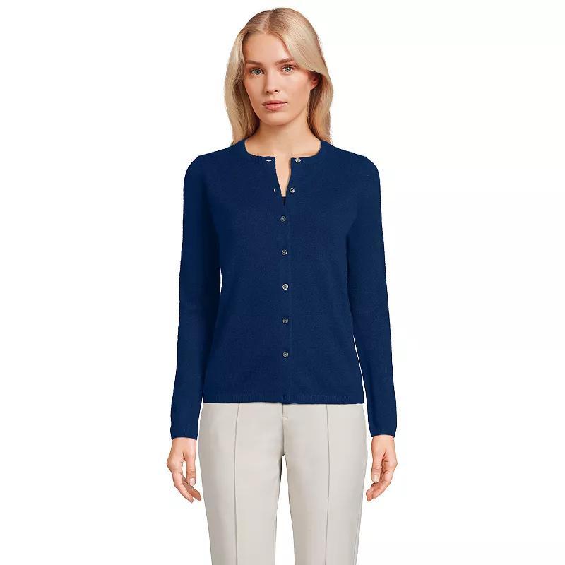 Womens Lands End Classic Cashmere Cardigan Sweater Product Image