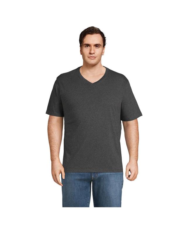 Lands End Mens Big and Tall Super-t Short Sleeve V-Neck T-Shirt Product Image