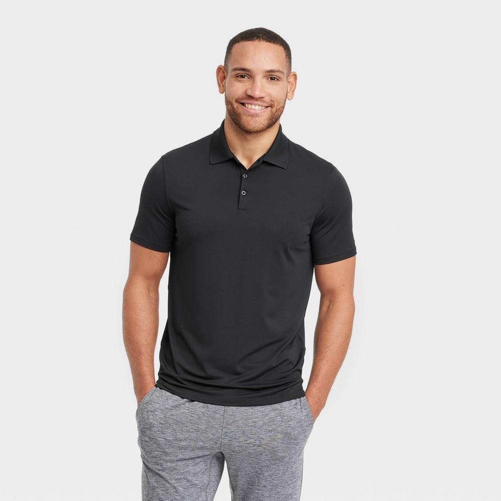 Mens Textured Polo Shirt - All in Motion Black L Product Image