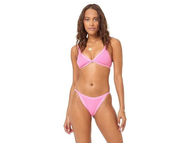 L*Space Farrah Ribbed Top (Guava) Women's Swimwear Product Image