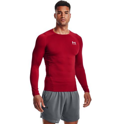 Under Armour Mens Under Armour HeatGear Armour Comp L/S T-Shirt - Mens Flawless/White Product Image