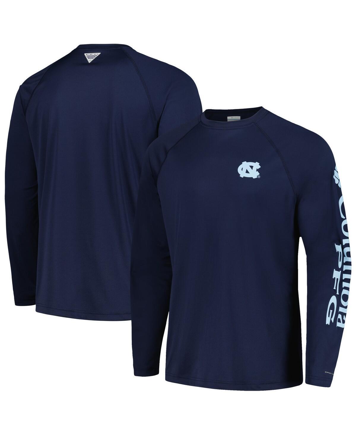 Mens Columbia Blue North Carolina Tar Heels Terminal Tackle Omni-Shade Raglan Long Sleeve T-shirt Product Image