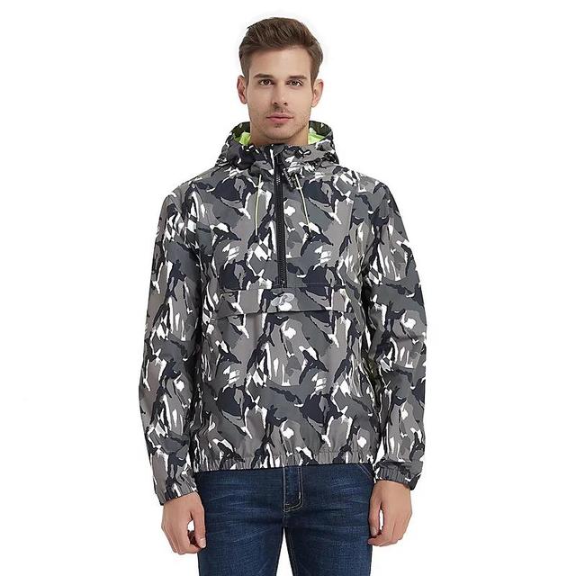 Rokka&Rolla Mens Pullover Mesh lined Windbreaker Anorak Jacket, up to size 2XL Product Image