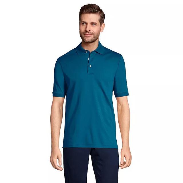 Mens Lands End Super Soft Supima Polo Radiant Blue Product Image