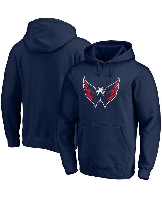 Mens Navy Washington Capitals Primary Logo Pullover Hoodie Product Image