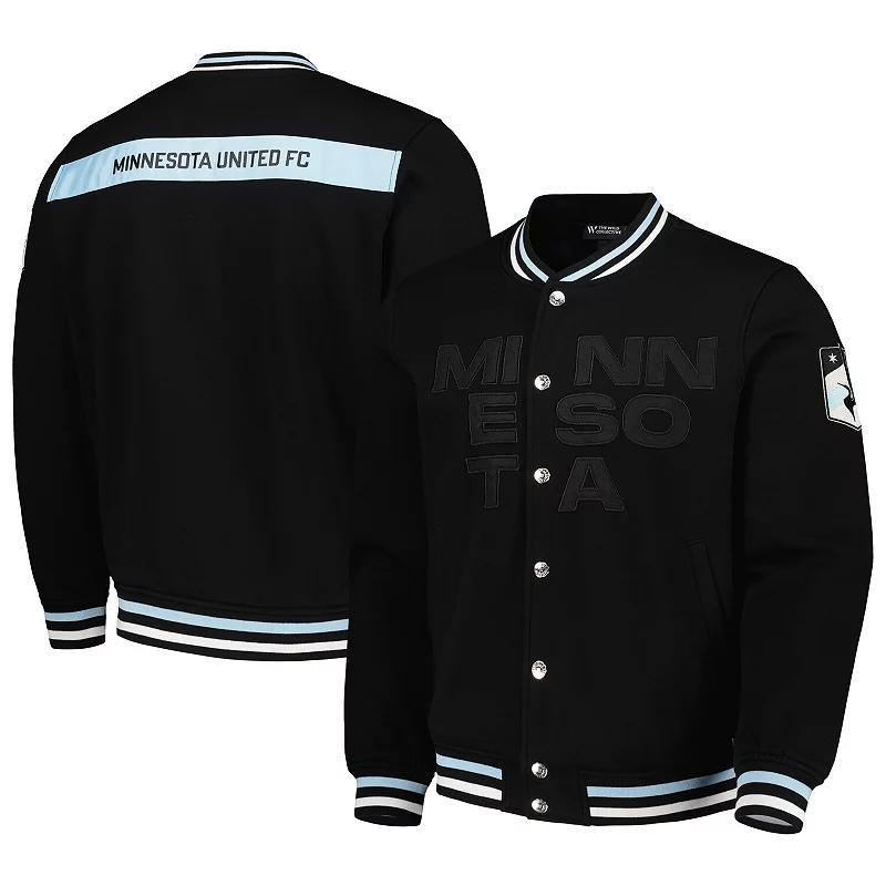 Mens The Wild Collective Black Minnesota United FC Fleece Full-Snap Bomber Jacket Product Image