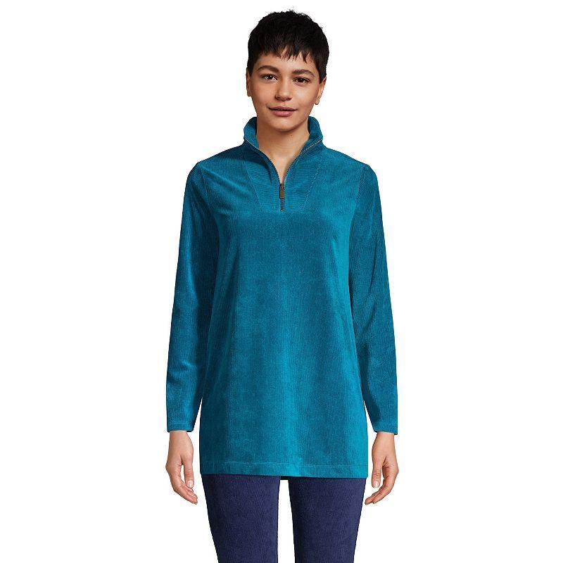 Womens Lands End Sport Cord Quarter-Zip Tunic Top Product Image