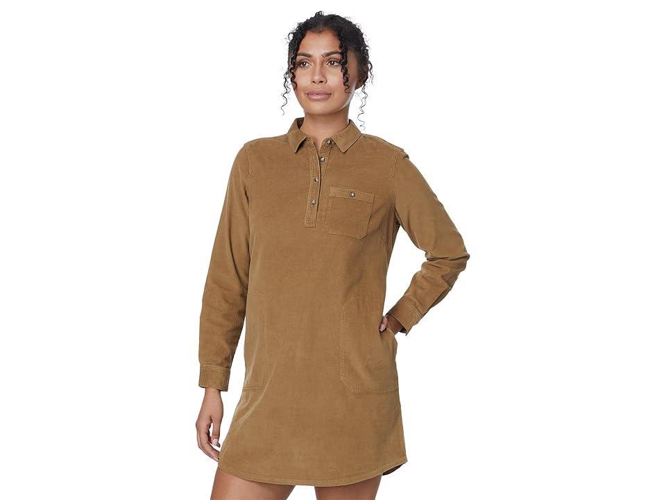 Toad&Co Scouter Cord Long Sleeve Shirtdress (Honey ) Women's Dress Product Image