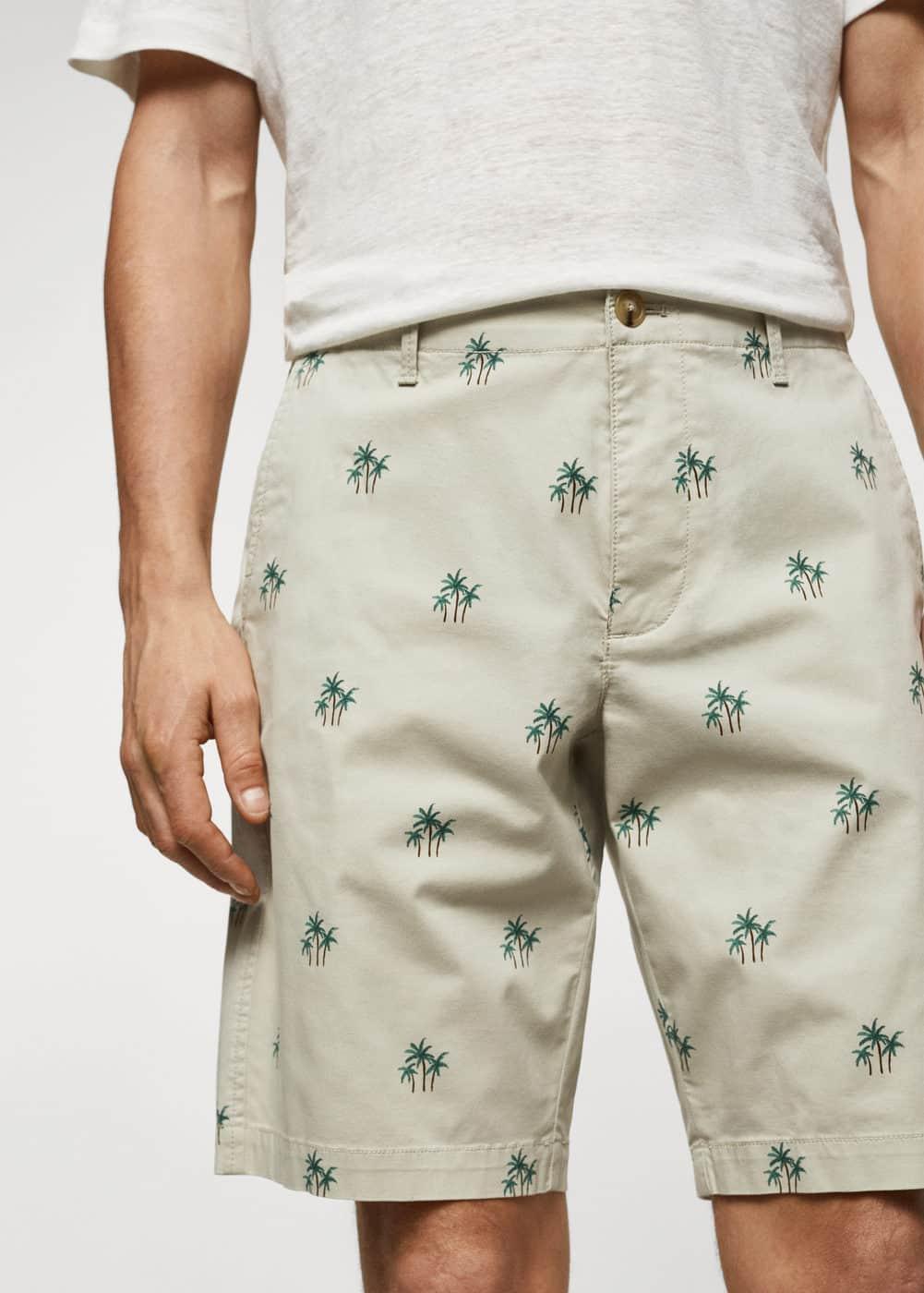 MANGO MAN - Printed cotton bermuda shorts sandMen Product Image