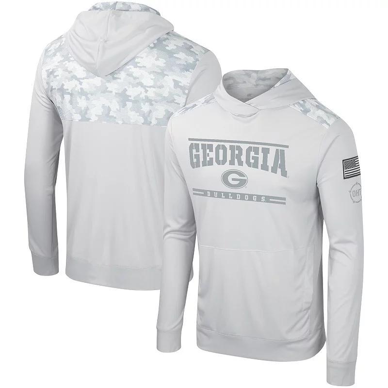 Mens Colosseum Gray Georgia Bulldogs OHT Military Appreciation Long Sleeve Hoodie T-Shirt Product Image