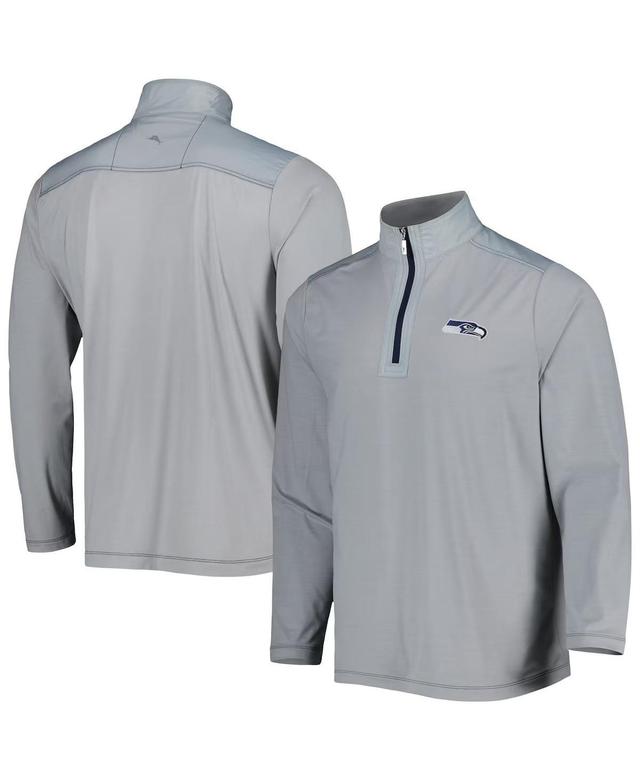 Tommy Bahama Mens Gray Seattle Seahawks On Deck Island Zone Half-Zip Jacket Product Image