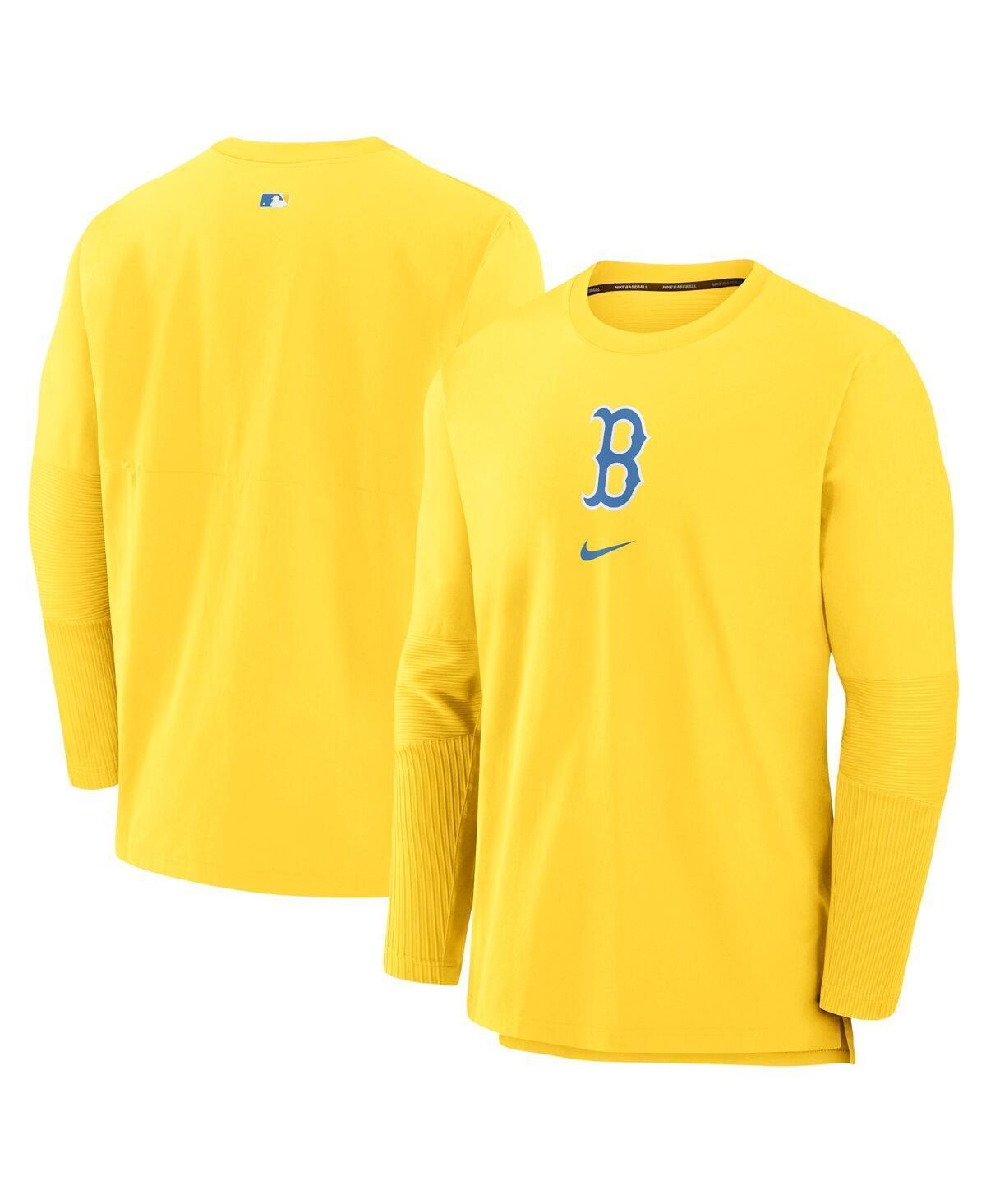 Mens Nike Gold Boston Red Sox Authentic Collection City Connect Player Tri-Blend Performance Pullover Jacket Product Image