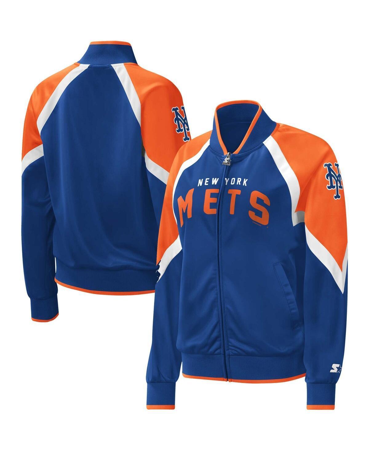 Womens Starter Royal New York Mets Touchdown Raglan Full-Zip Track Jacket Product Image