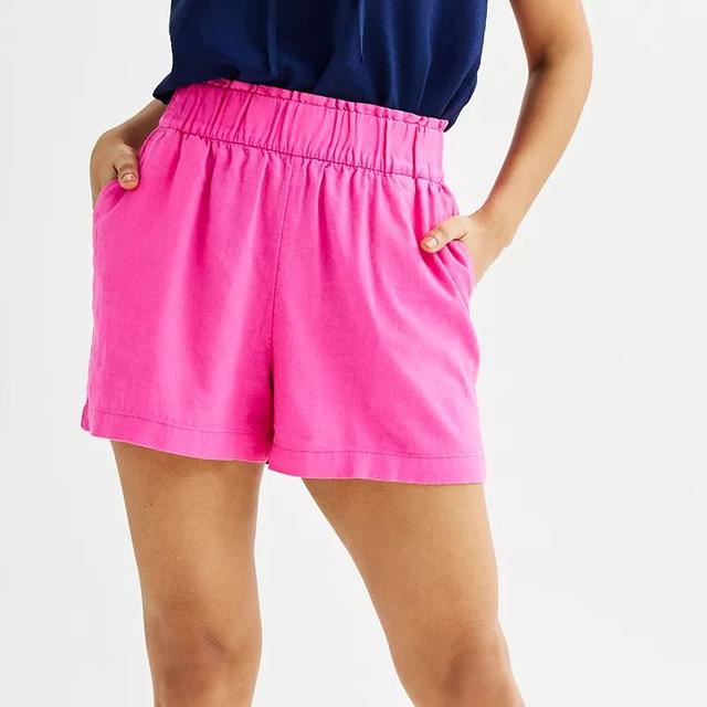 Womens Sonoma Goods For Life Femme Linen-Blend Shorts Product Image