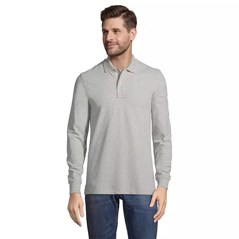 Big & Tall Lands End Comfort-First Mesh Polo, Mens Grey Product Image