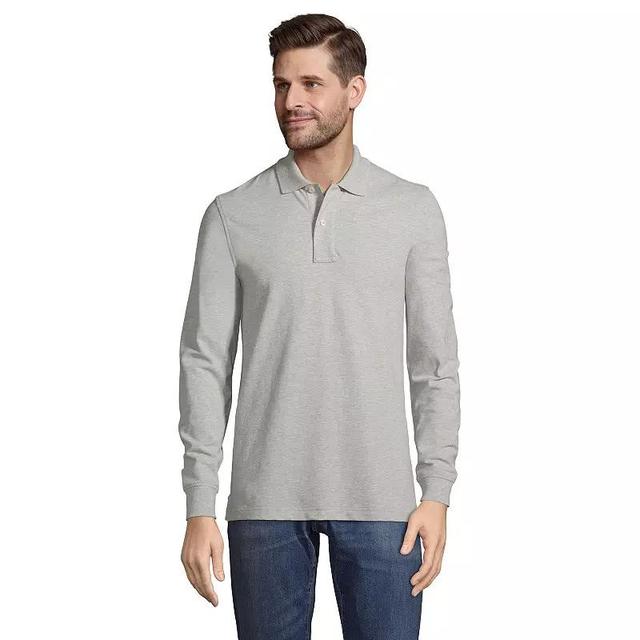 Lands End Big & Tall Comfort First Long Sleeve Mesh Polo Shirt Product Image