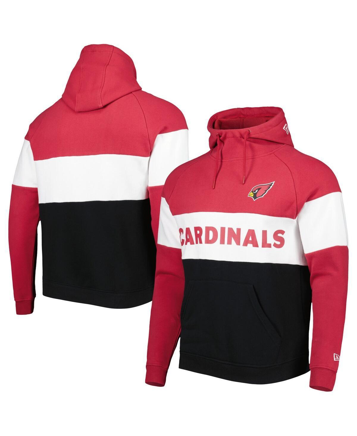 Mens New Era /Cardinal Arizona Cardinals Colorblock Current Pullover Hoodie Product Image