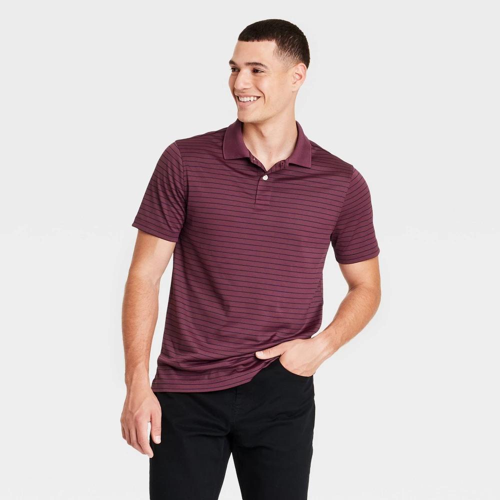 Mens Short Sleeve Performance Polo Shirt - Goodfellow & Co Burgundy XL Product Image