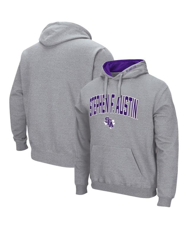 Mens Colosseum Heathered Gray Stephen F Austin Lumberjacks Arch and Logo Pullover Hoodie Product Image